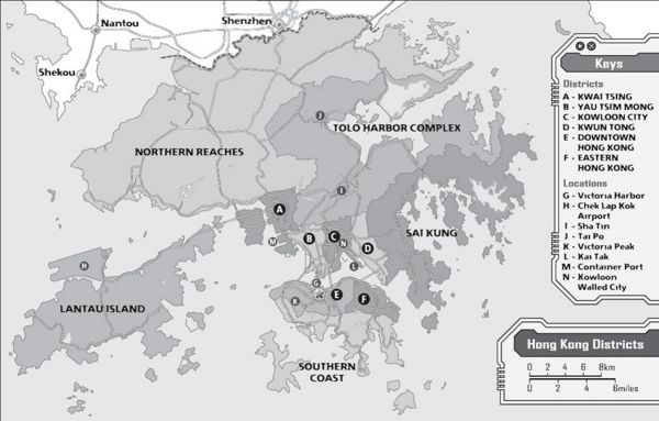 Carte des districts de Hong-Kong